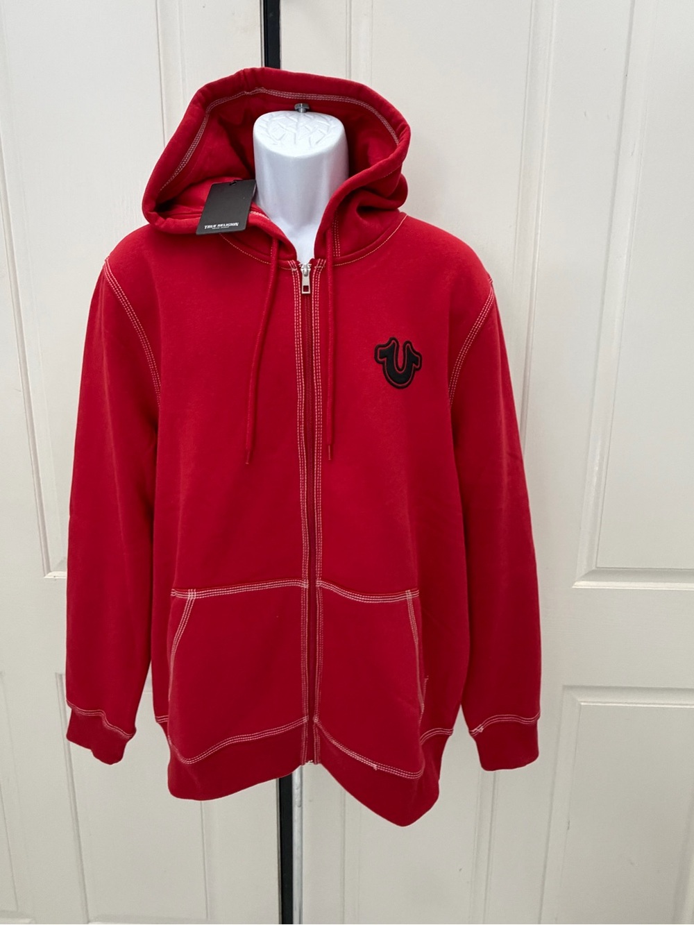 True Religion Red Buddha Zip Up Hoodie XL
